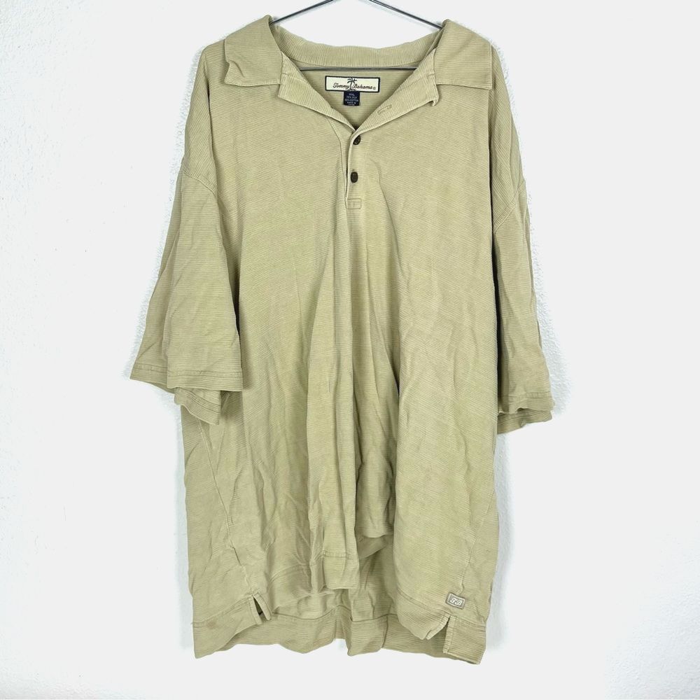 Tommy Bahama Silk and Cotton Tan Polo Shirt